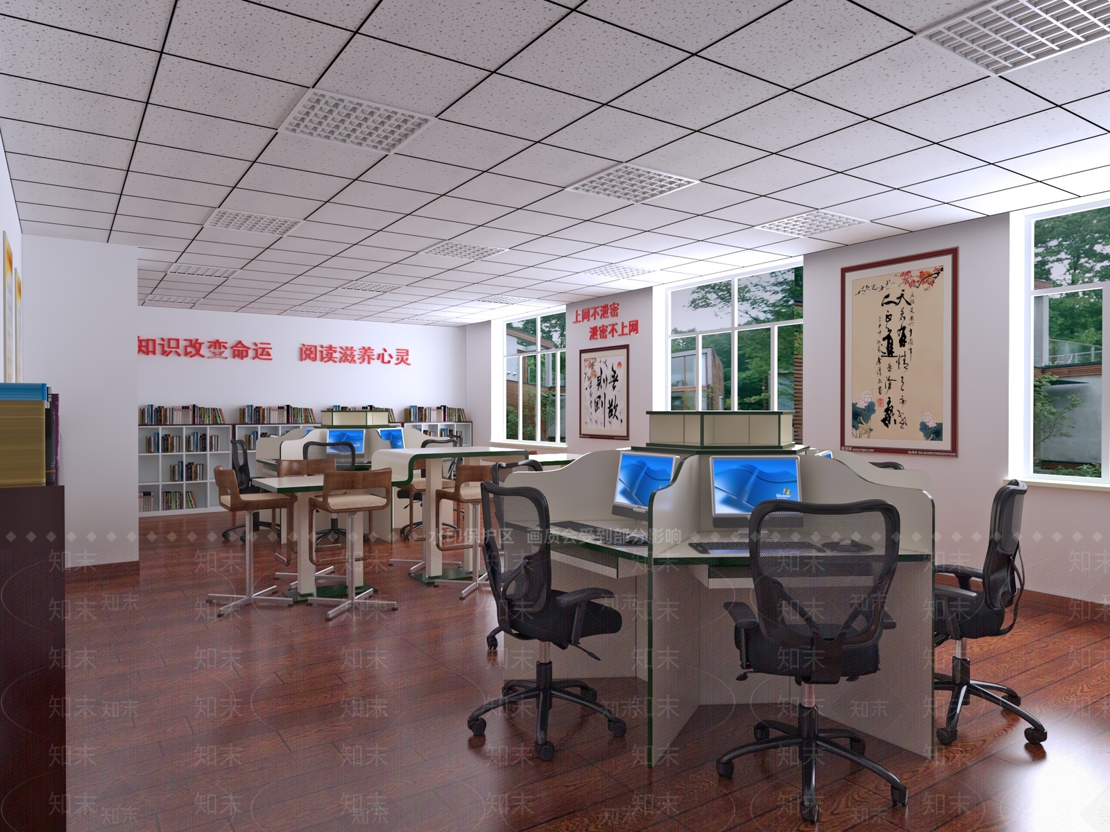 现代图书馆3D模型下载【ID:888767296】