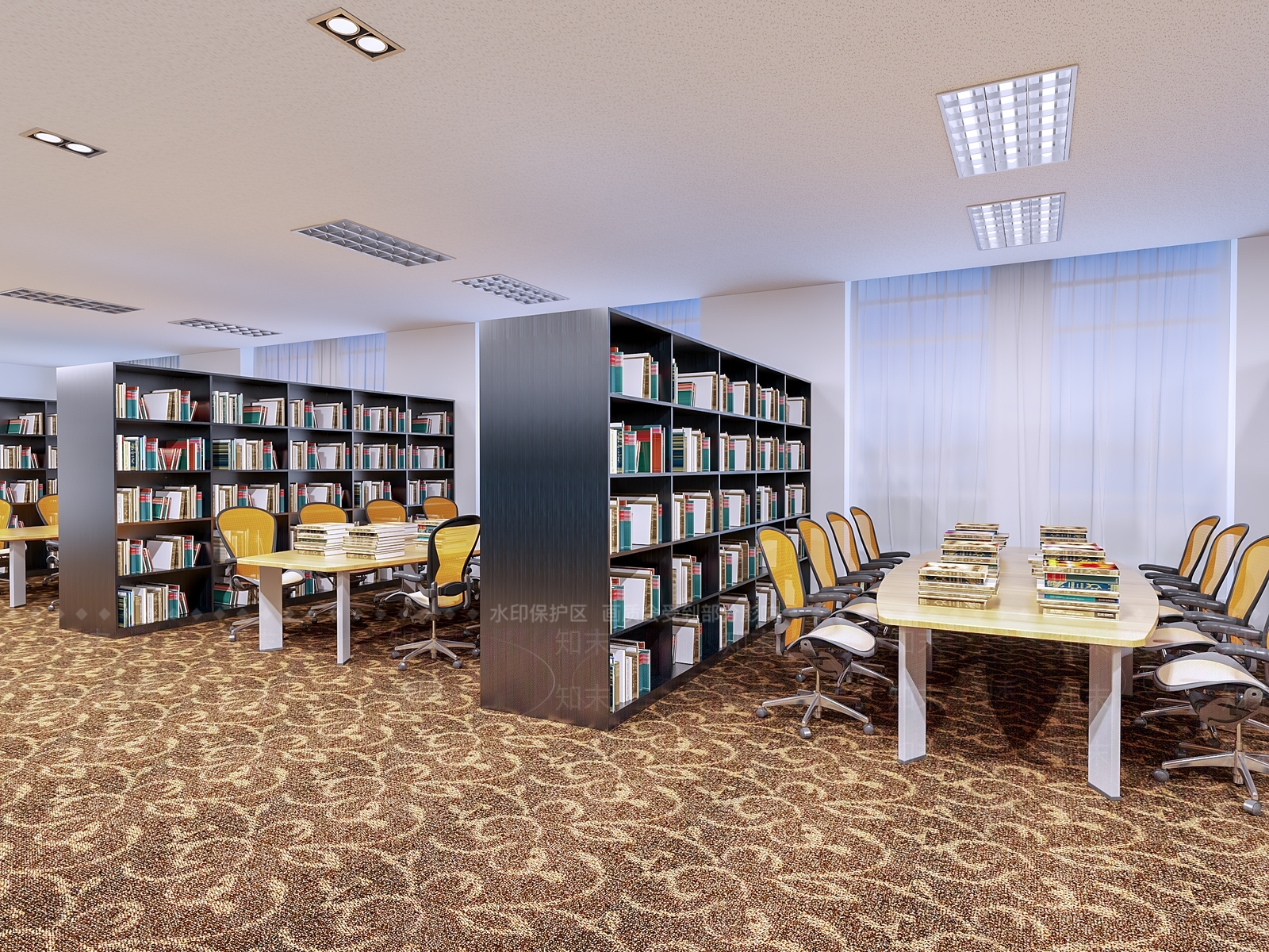 现代图书馆3D模型下载【ID:888775247】