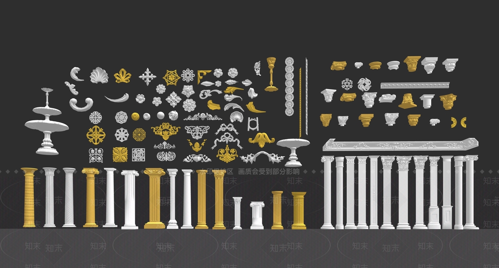 欧式构件SU模型下载【ID:488809878】