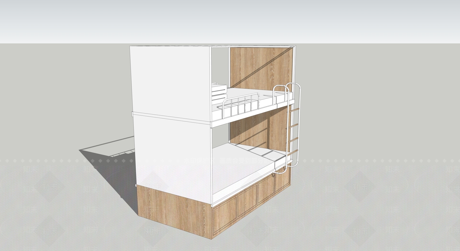 现代双层床SU模型下载【ID:588817498】