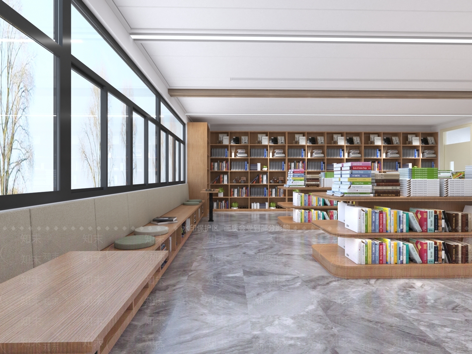 现代图书馆3D模型下载【ID:888824222】