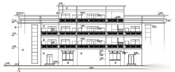 某四层综合楼建筑方案图cad施工图下载【ID:151510113】