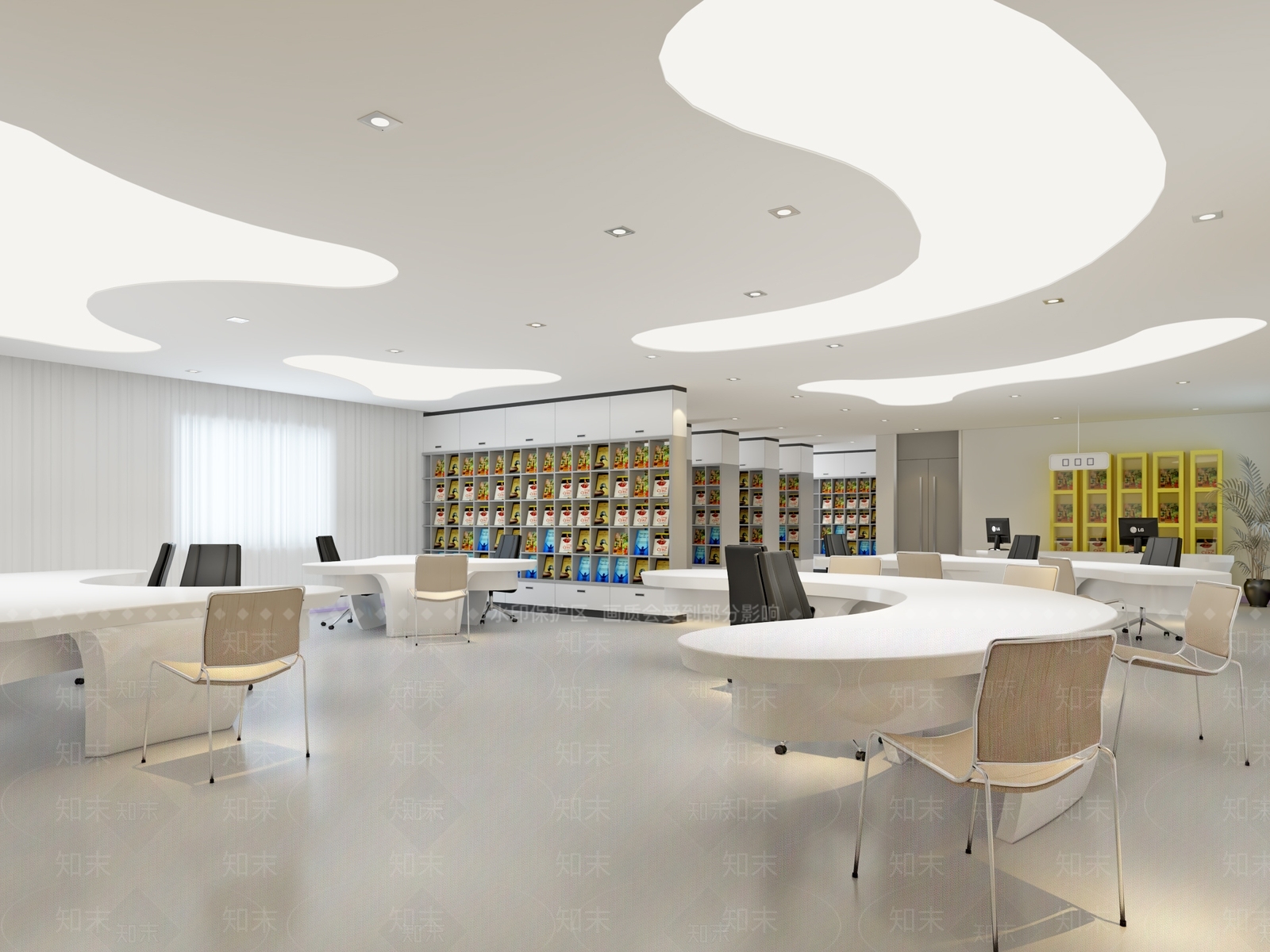 现代图书馆3D模型下载【ID:888850226】