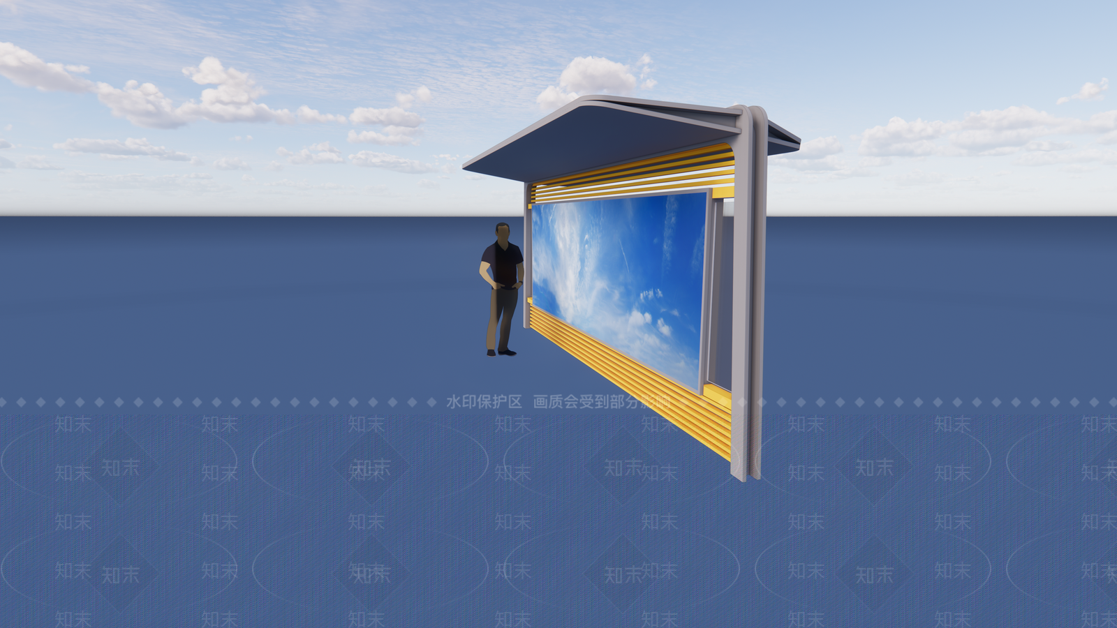 现代公交站台SU模型下载【ID:788860537】