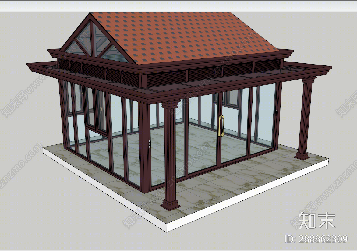 新中式阳光房SU模型下载【ID:288862309】