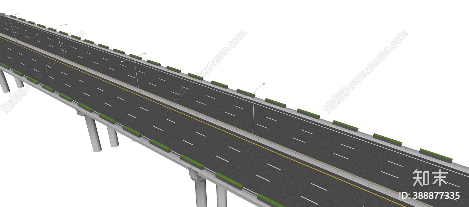 现代高速公路SU模型下载【ID:388877335】