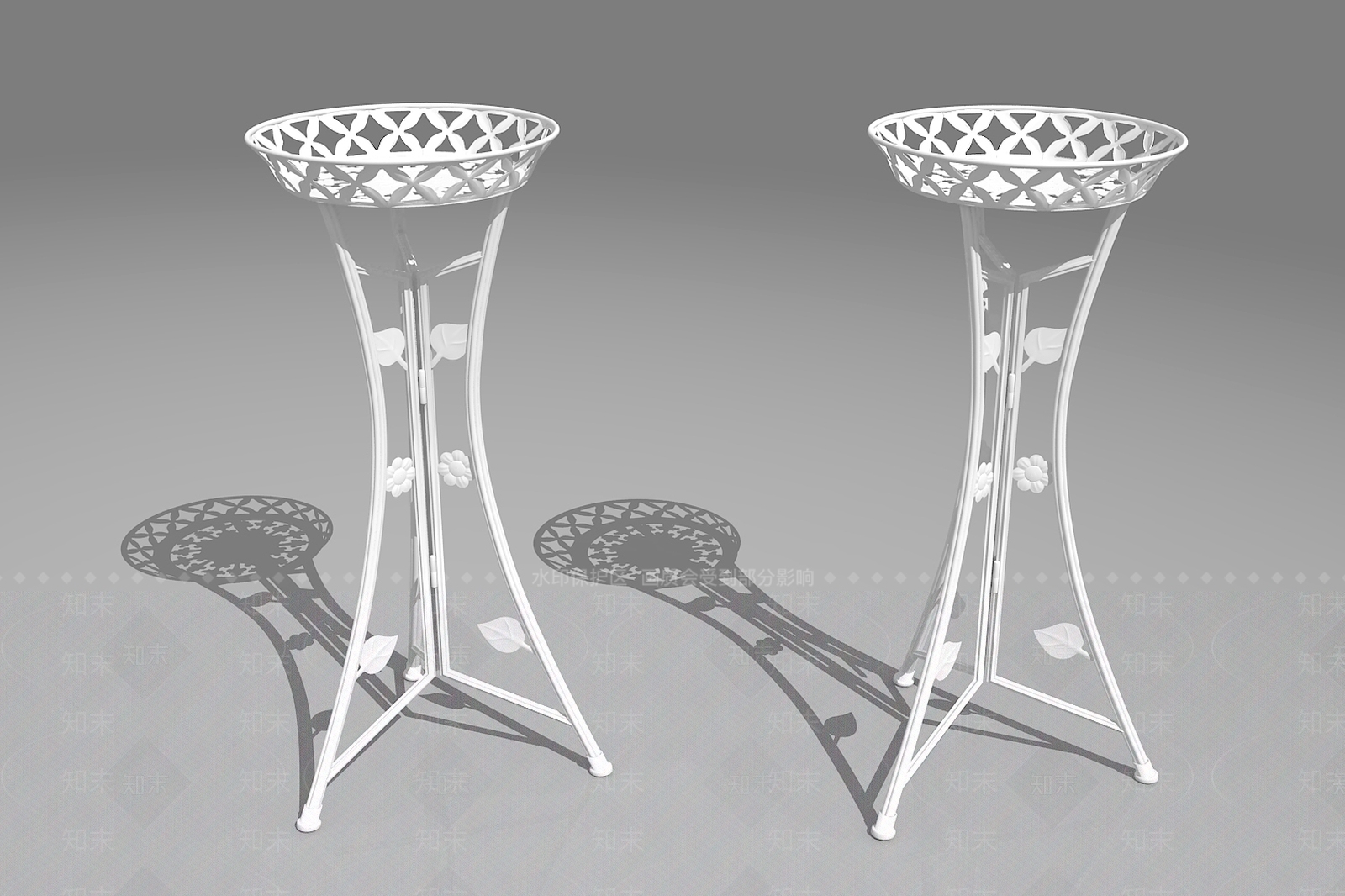 简欧金属花架3D模型下载【ID:888879670】