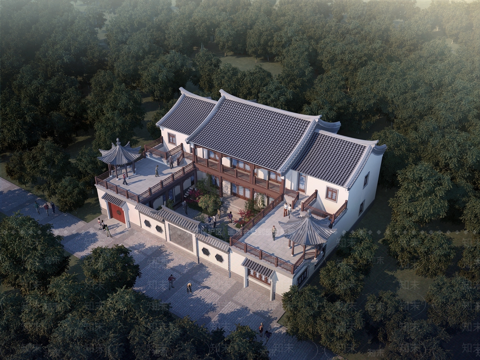 中式四合院SU模型下载【ID:388890273】