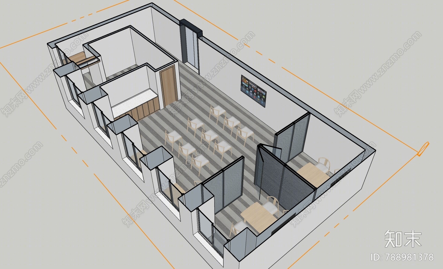 现代办公室SU模型下载【ID:788981378】