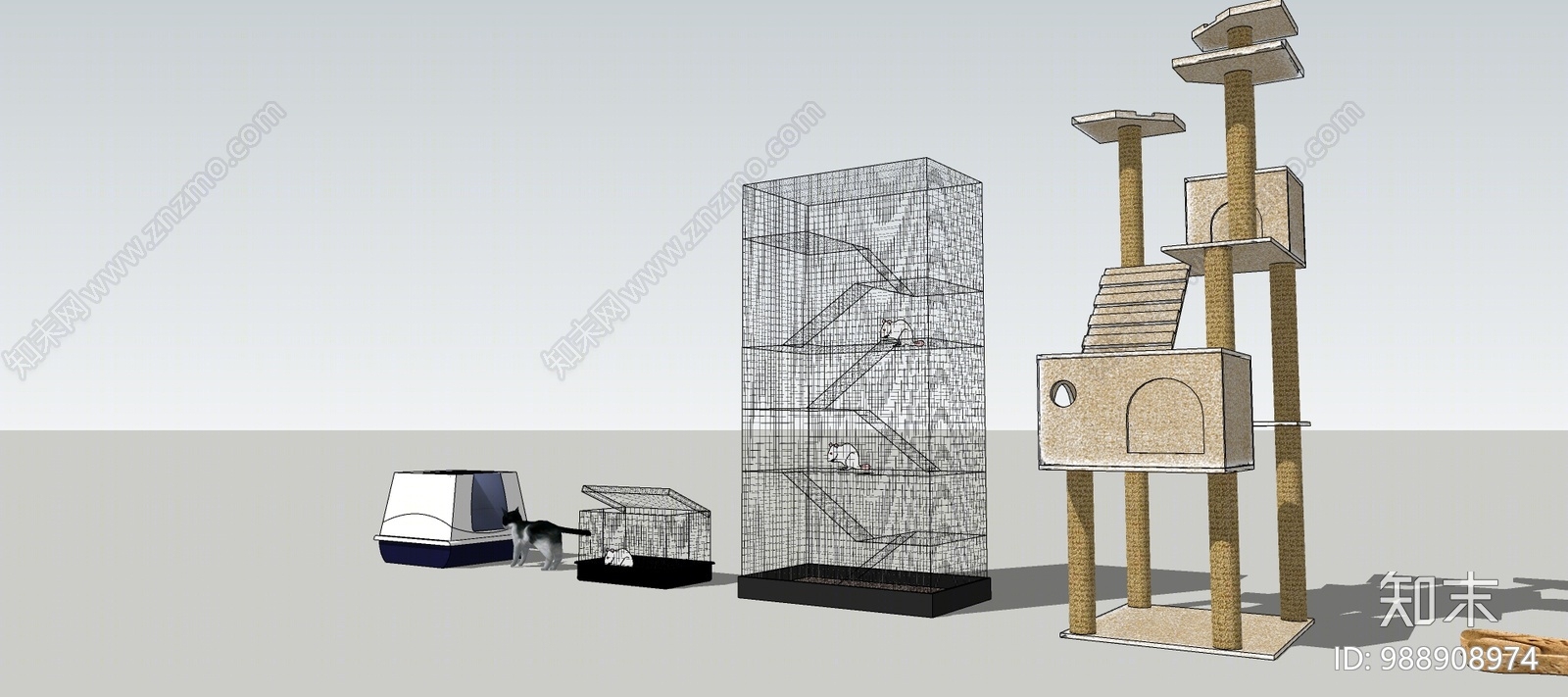 现代猫爬架SU模型下载【ID:988908974】