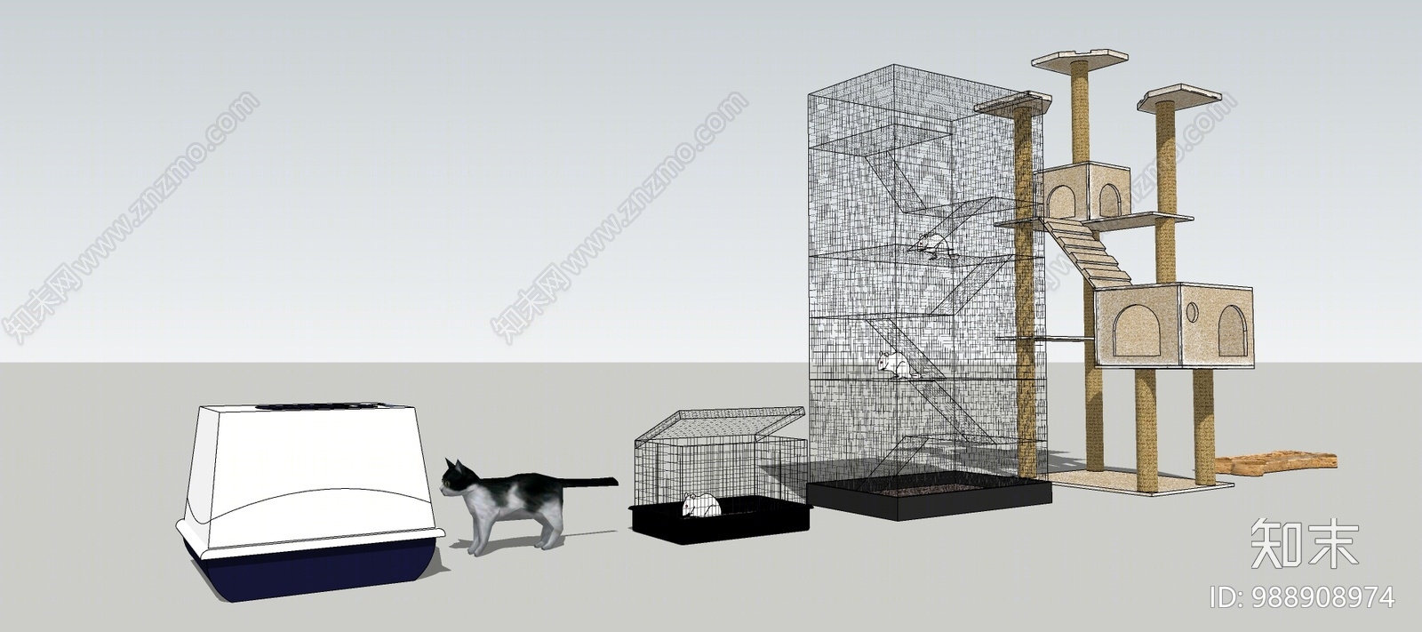 现代猫爬架SU模型下载【ID:988908974】