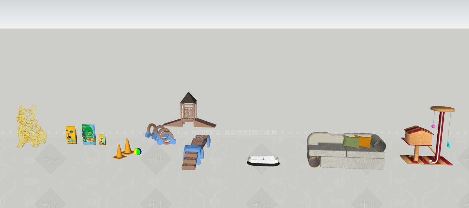 现代宠物玩具SU模型下载【ID:988910531】
