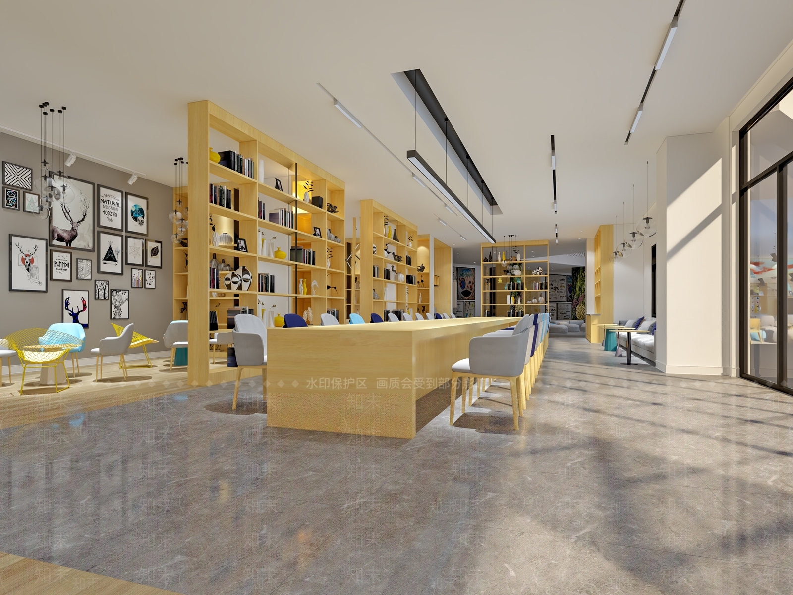 现代图书馆3D模型下载【ID:888939257】
