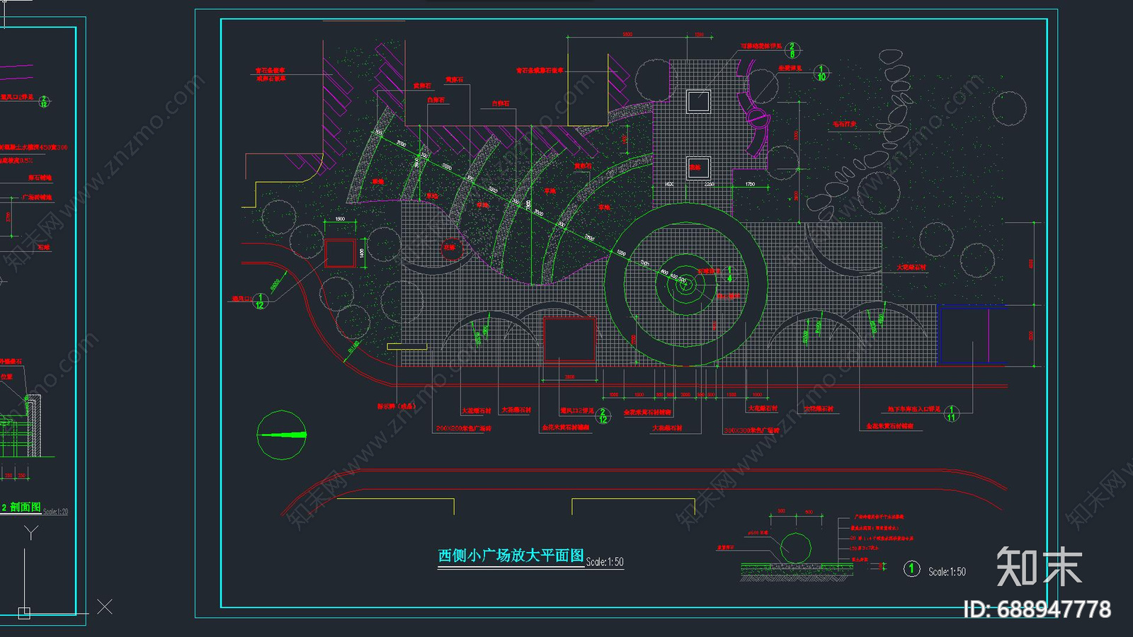 现代简约公园景观施工图下载【ID:688947778】