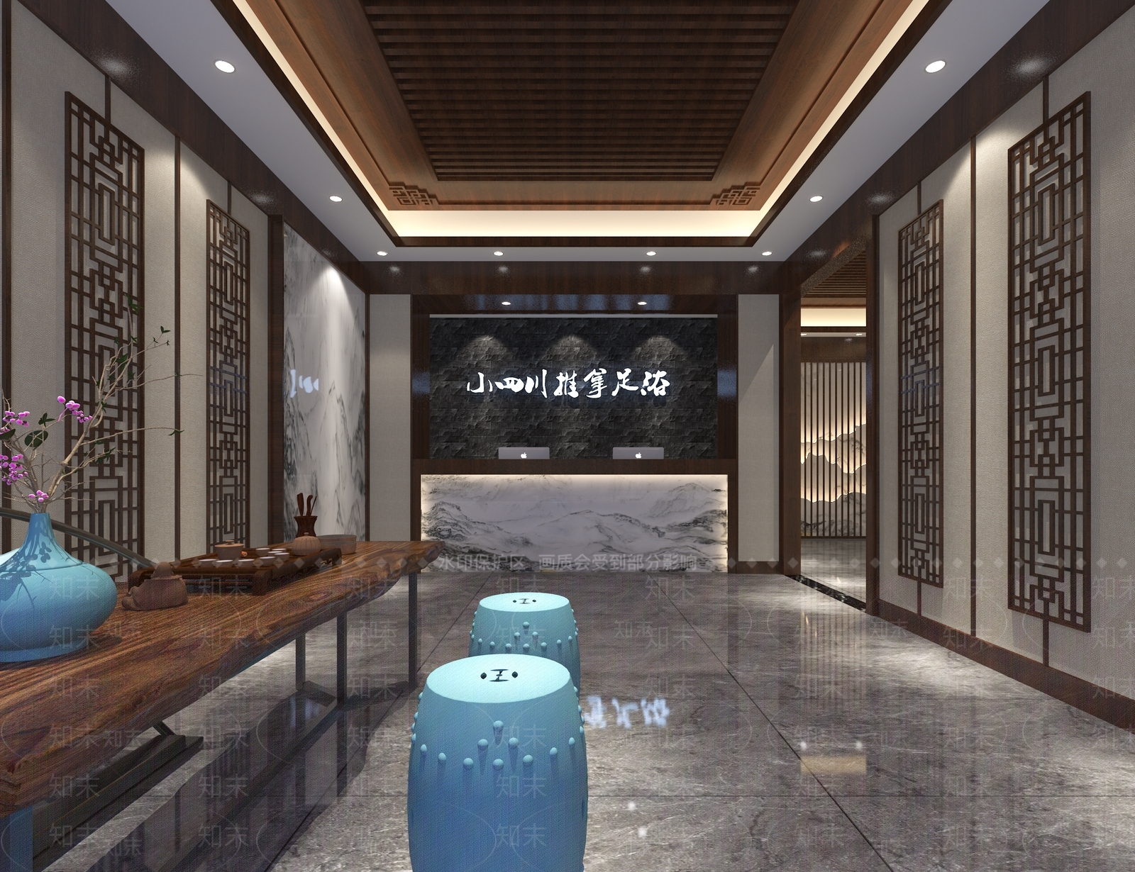 新中式足浴会所3D模型下载【ID:788949185】