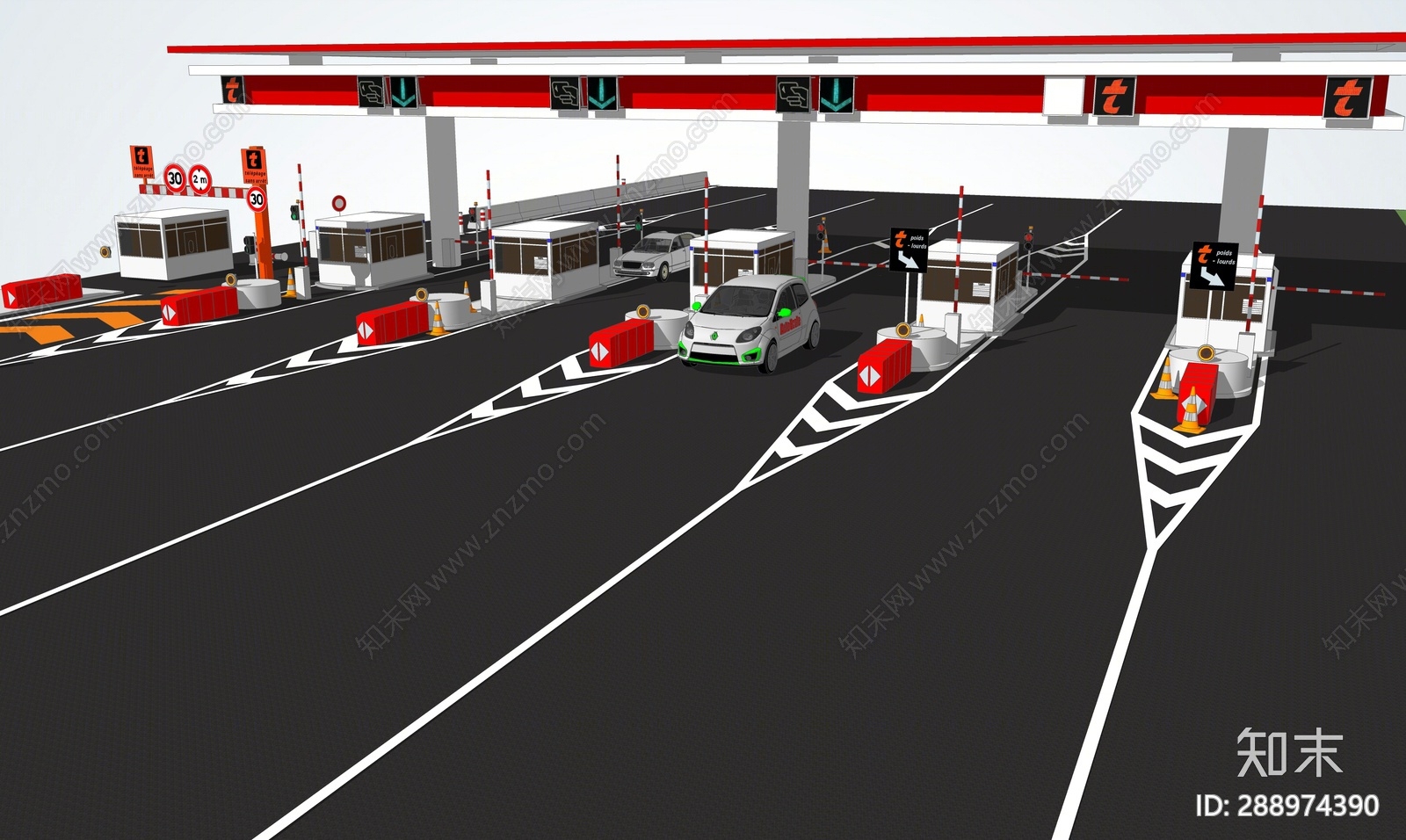 现代收费站SU模型下载【ID:288974390】