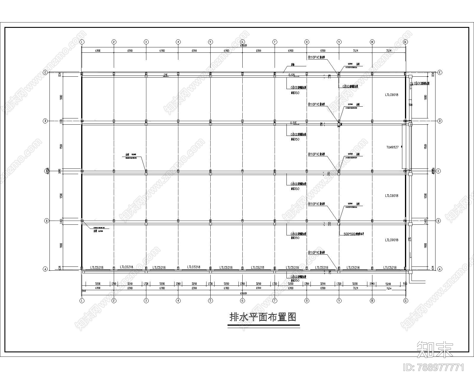 工业风钢结构厂房cad施工图下载【ID:788977771】