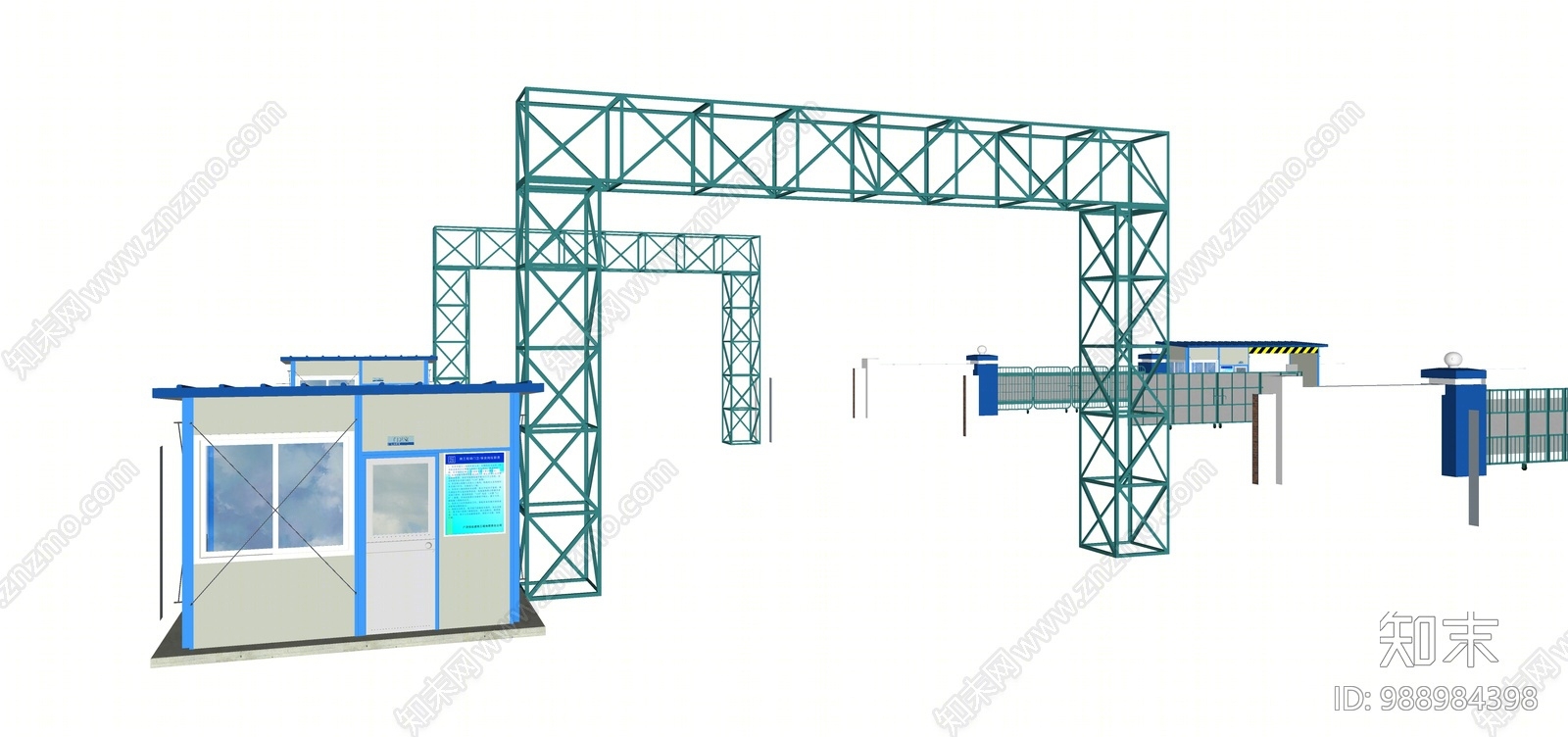 现代工地大门SU模型下载【ID:988984398】