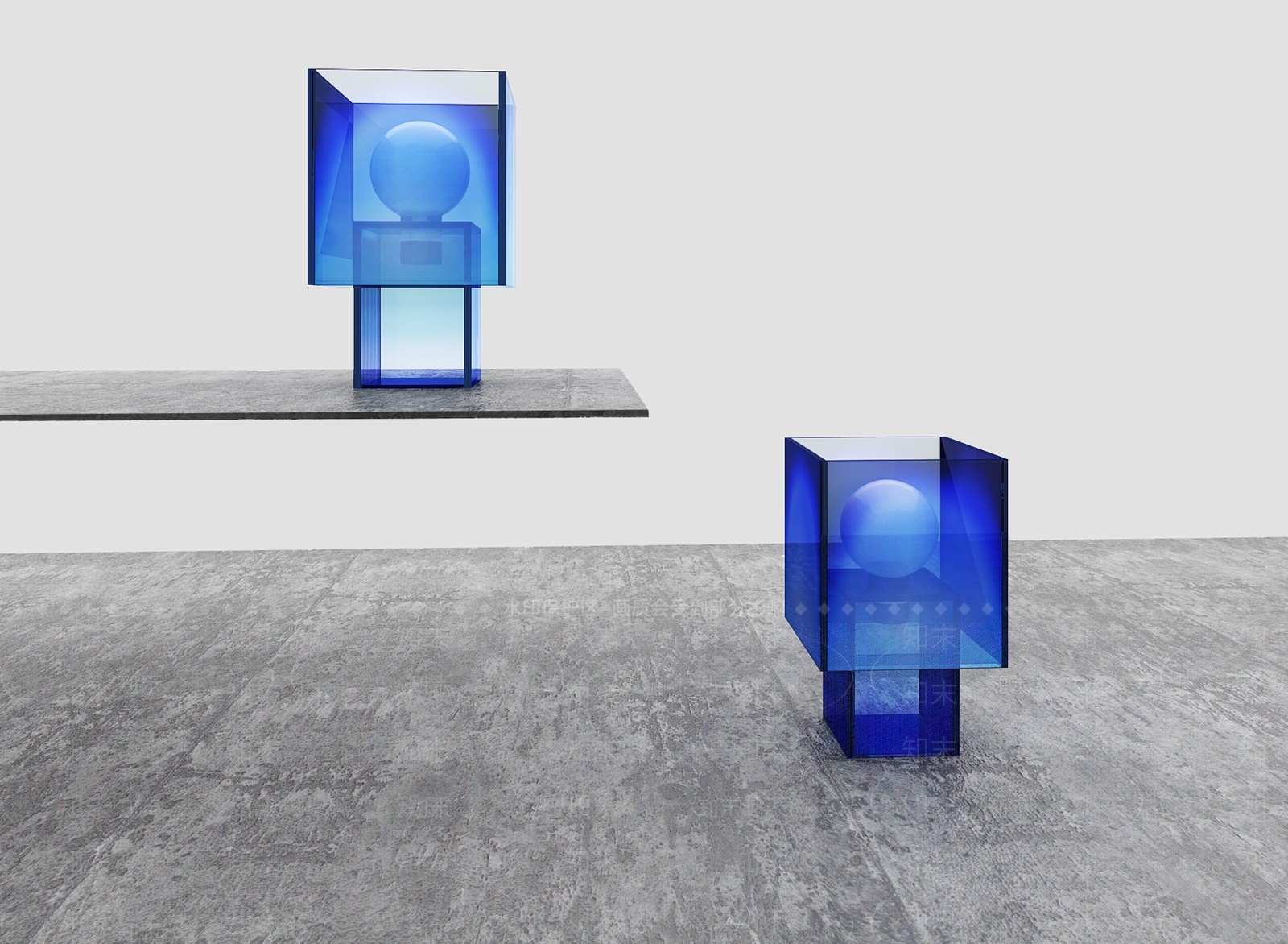 【3D悬赏模型】不造BUZAO设计现代风格克莱因蓝台灯3D模型下载【ID:689029140】