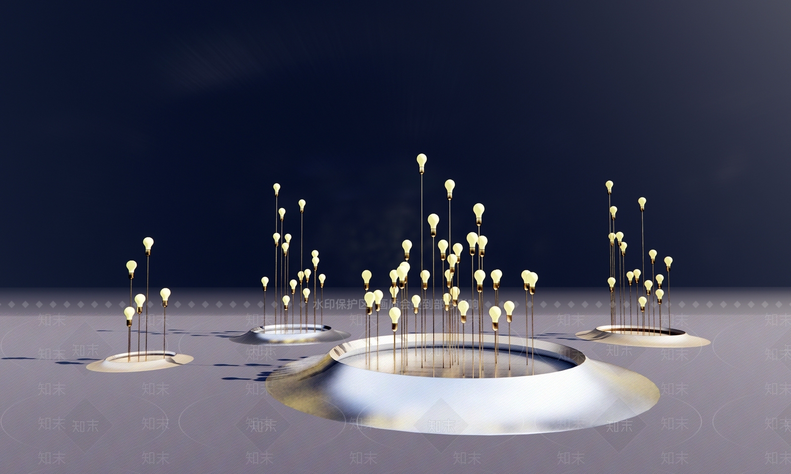 现代广场景观SU模型下载【ID:588990867】