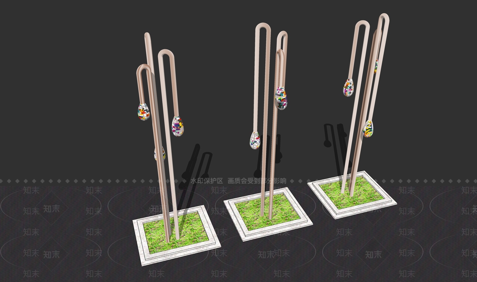 现代路灯SU模型下载【ID:389001532】