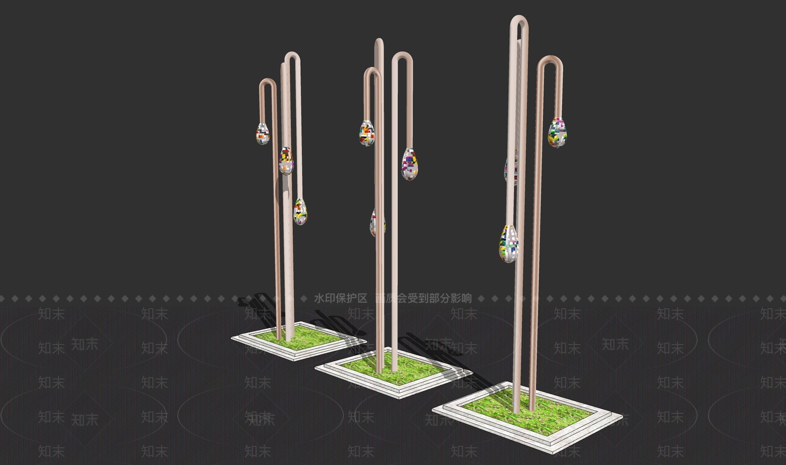 现代路灯SU模型下载【ID:389001532】