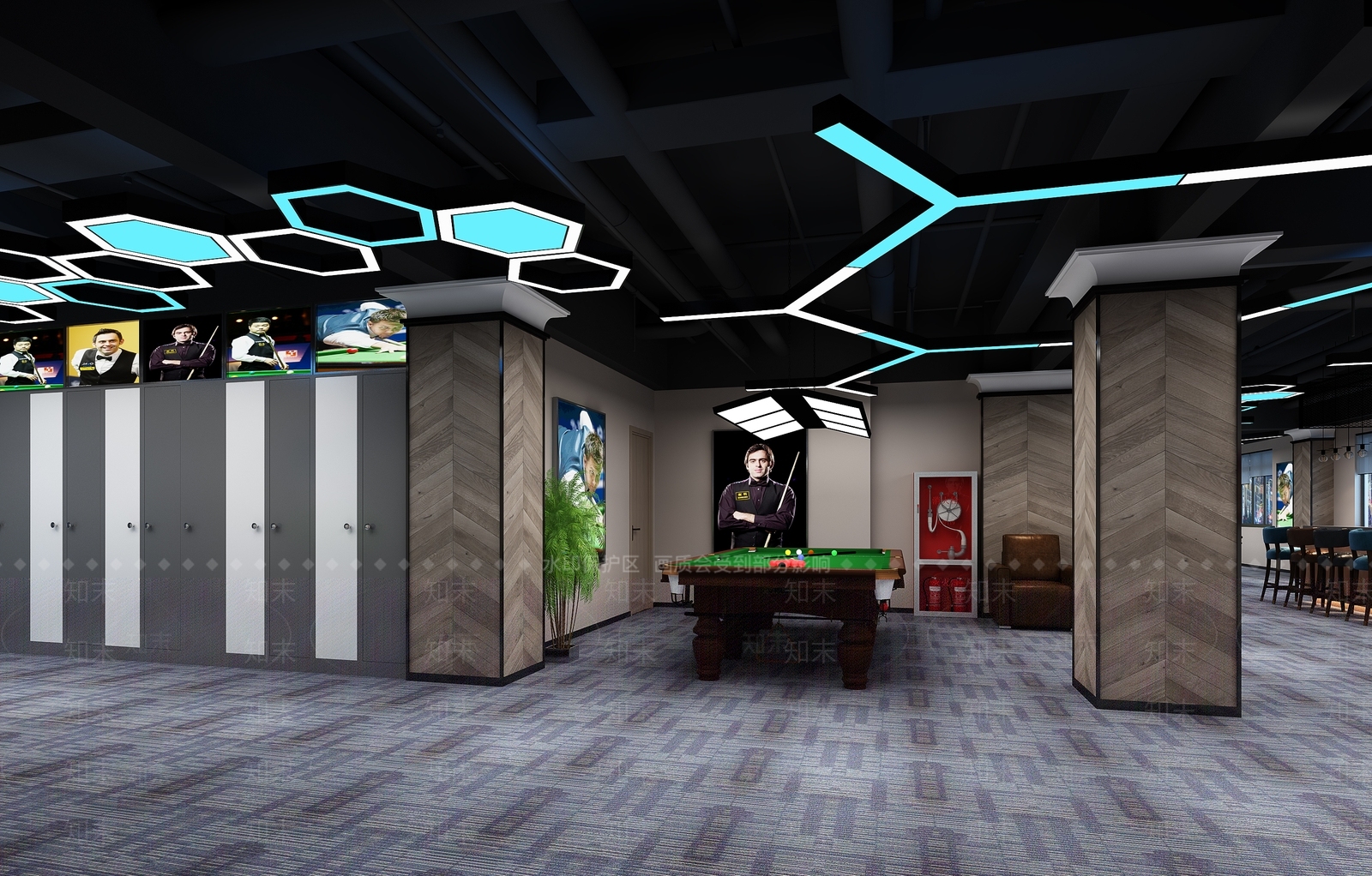 现代台球室3D模型下载【ID:989006975】
