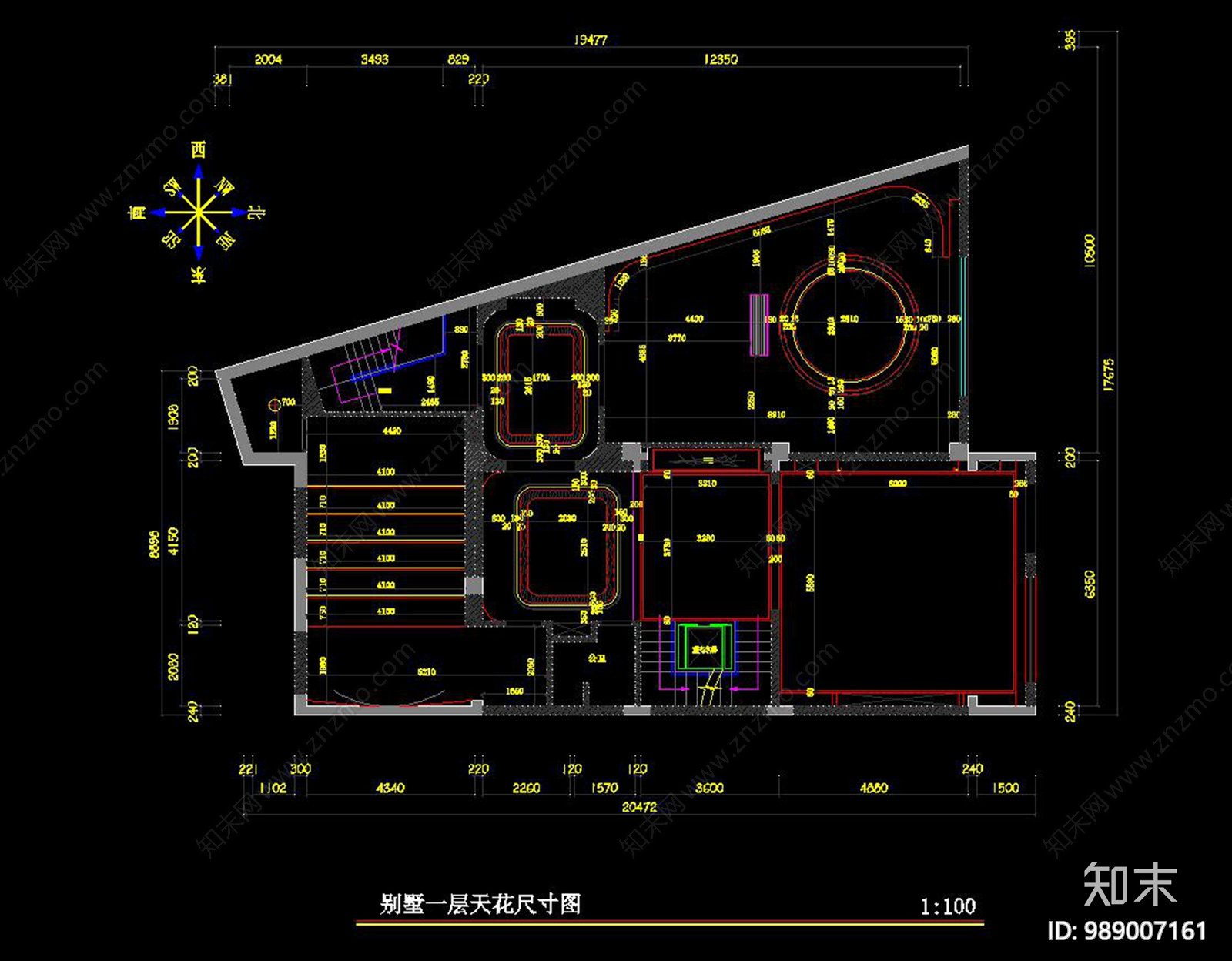 新中式别墅cad施工图下载【ID:989007161】