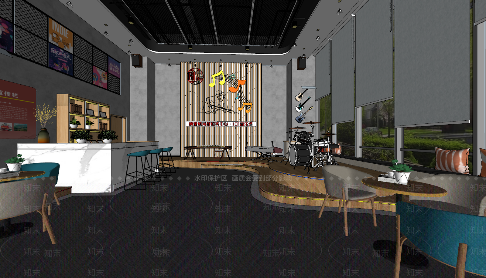 现代酒吧SU模型下载【ID:789016428】