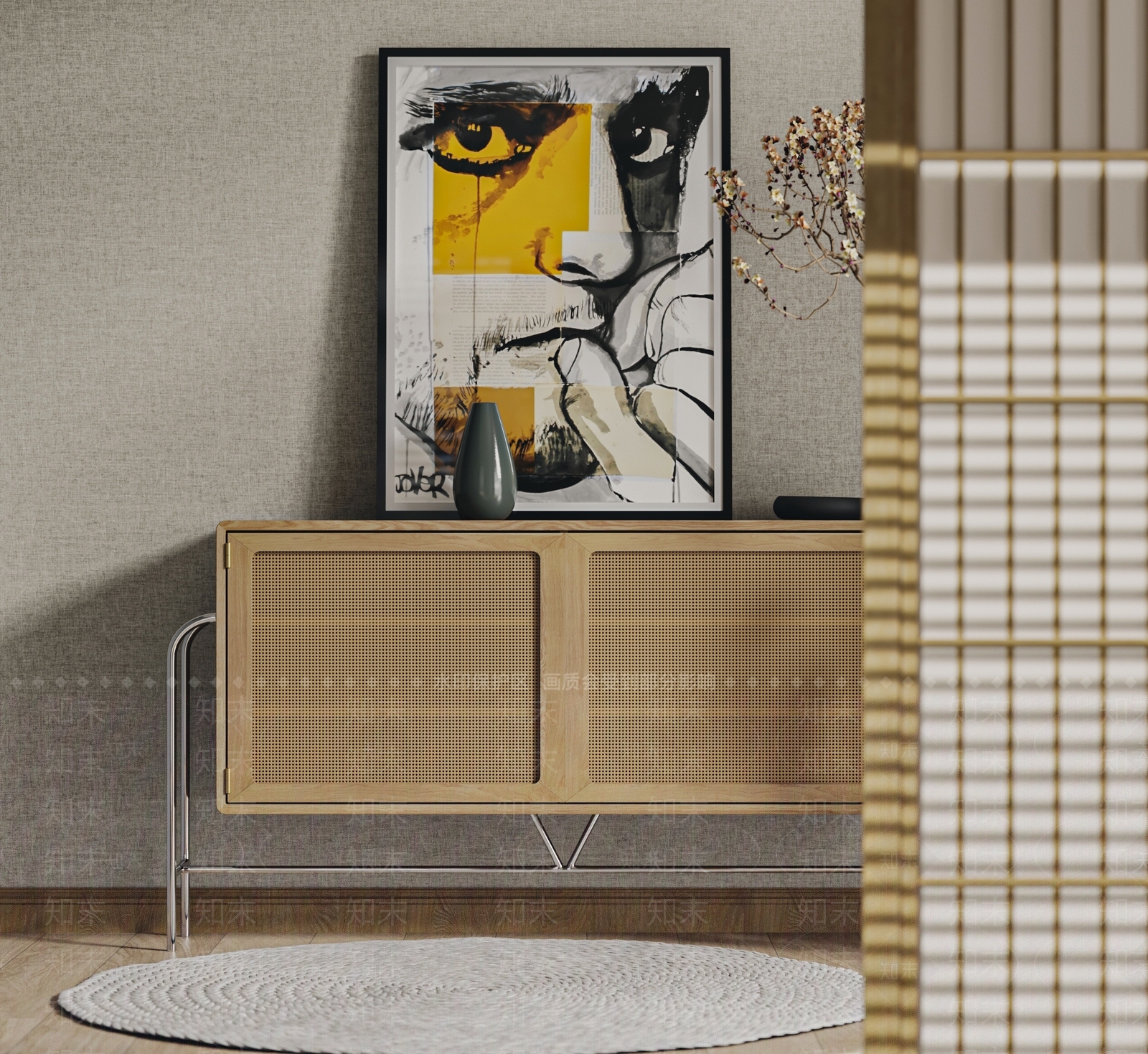 日式玄关柜3D模型下载【ID:989019117】