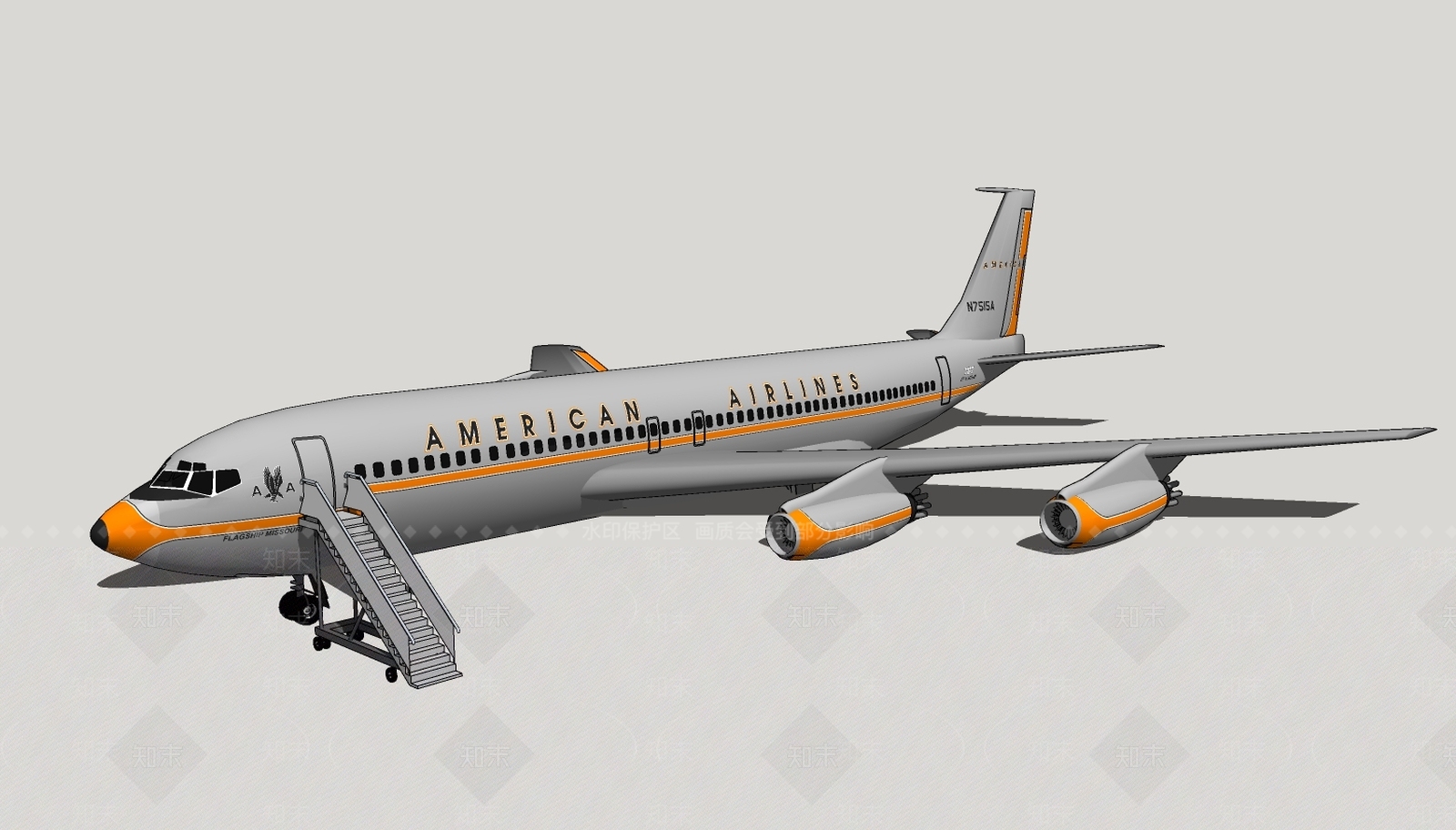 现代航空客机SU模型下载【ID:889025519】