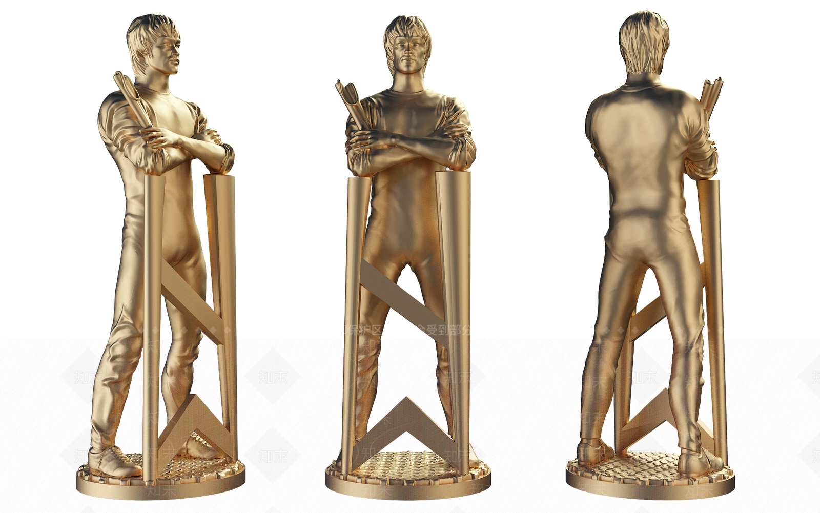 现代人物雕像SU模型下载【ID:689032830】