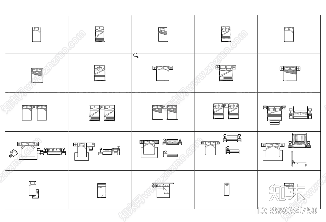 床品类cad施工图下载【ID:389034750】