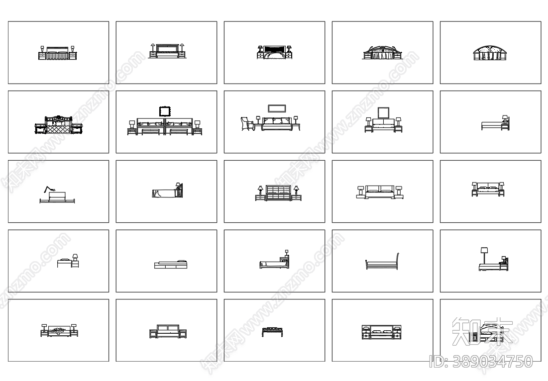 床品类cad施工图下载【ID:389034750】