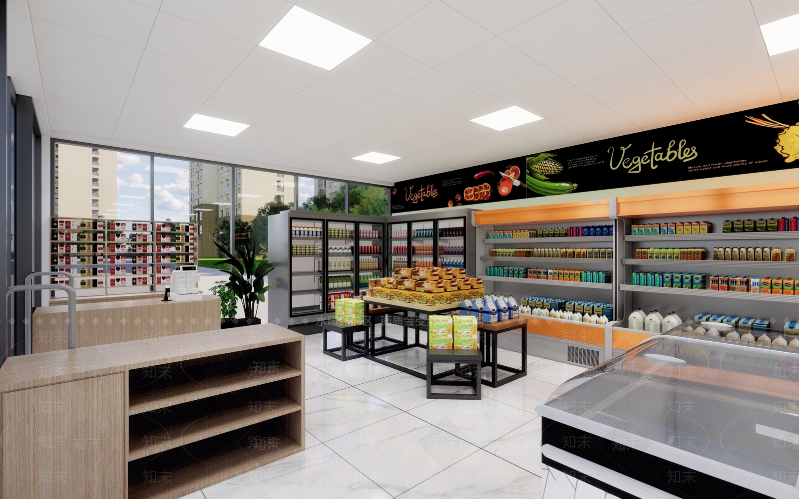 现代超市便利店SU模型下载【ID:889348365】