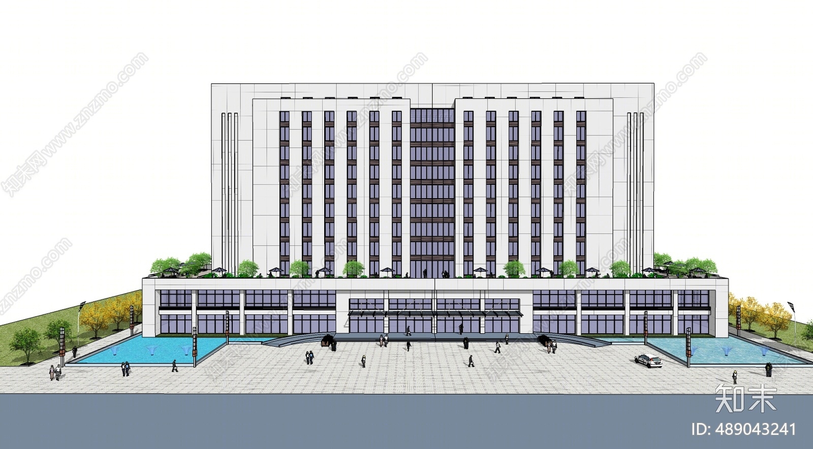 现代商业高层外观SU模型下载【ID:489043241】