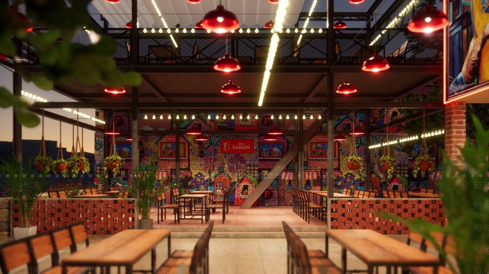 工业风餐厅SU模型下载【ID:989043047】