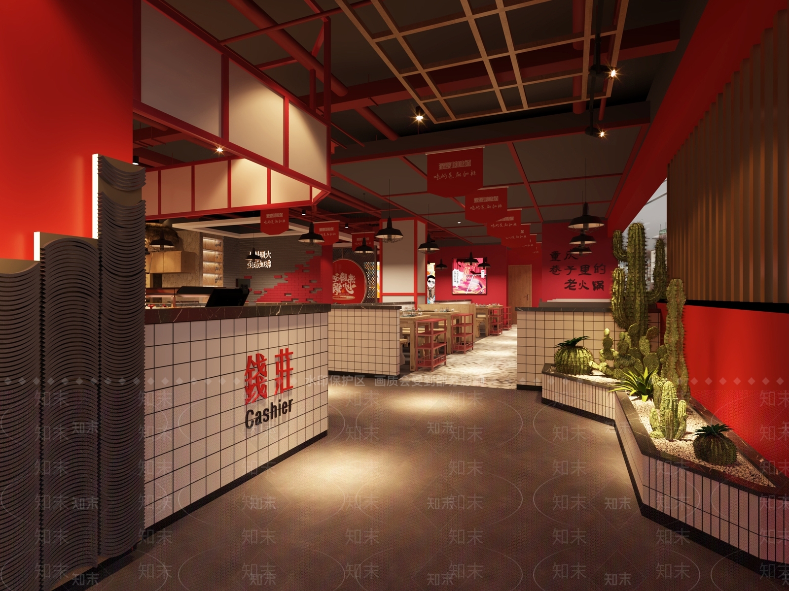 新中式火锅店3D模型下载【ID:389046295】