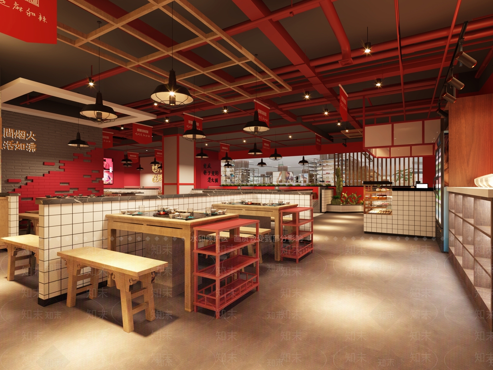 新中式火锅店3D模型下载【ID:389046295】