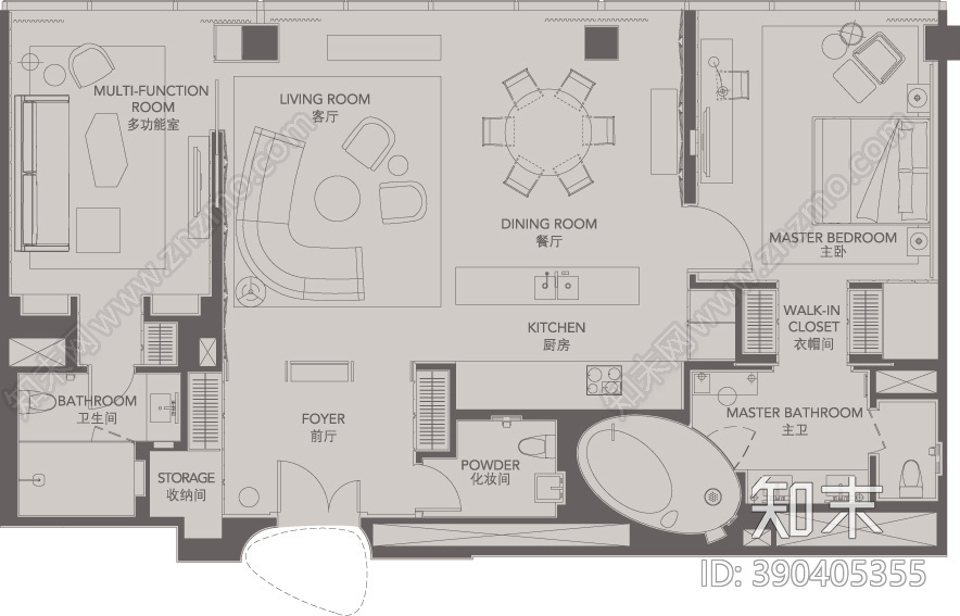 公寓酒店cad施工图下载【ID:390405355】