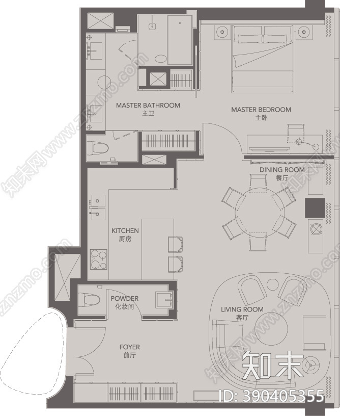 公寓酒店cad施工图下载【ID:390405355】
