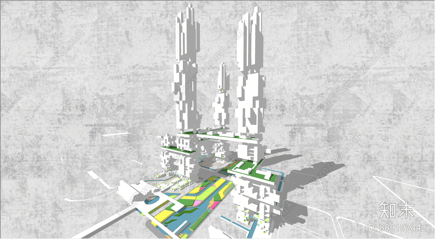 现代风格建筑SU模型下载【ID:889107442】