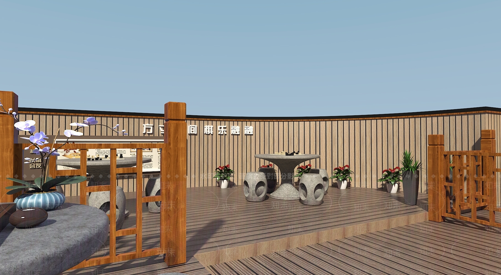 新中式校园活动中心3D模型下载【ID:1105474995】