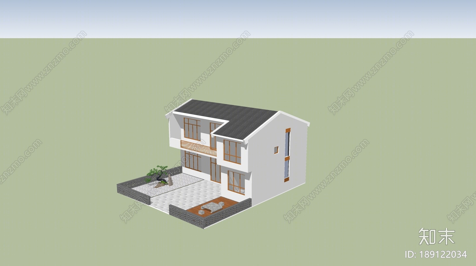 现代乡村民房SU模型下载【ID:189122034】