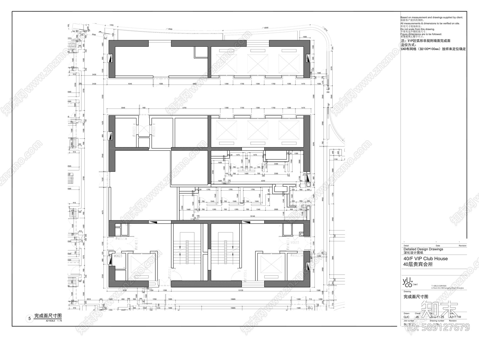 会所cad施工图下载【ID:589127679】