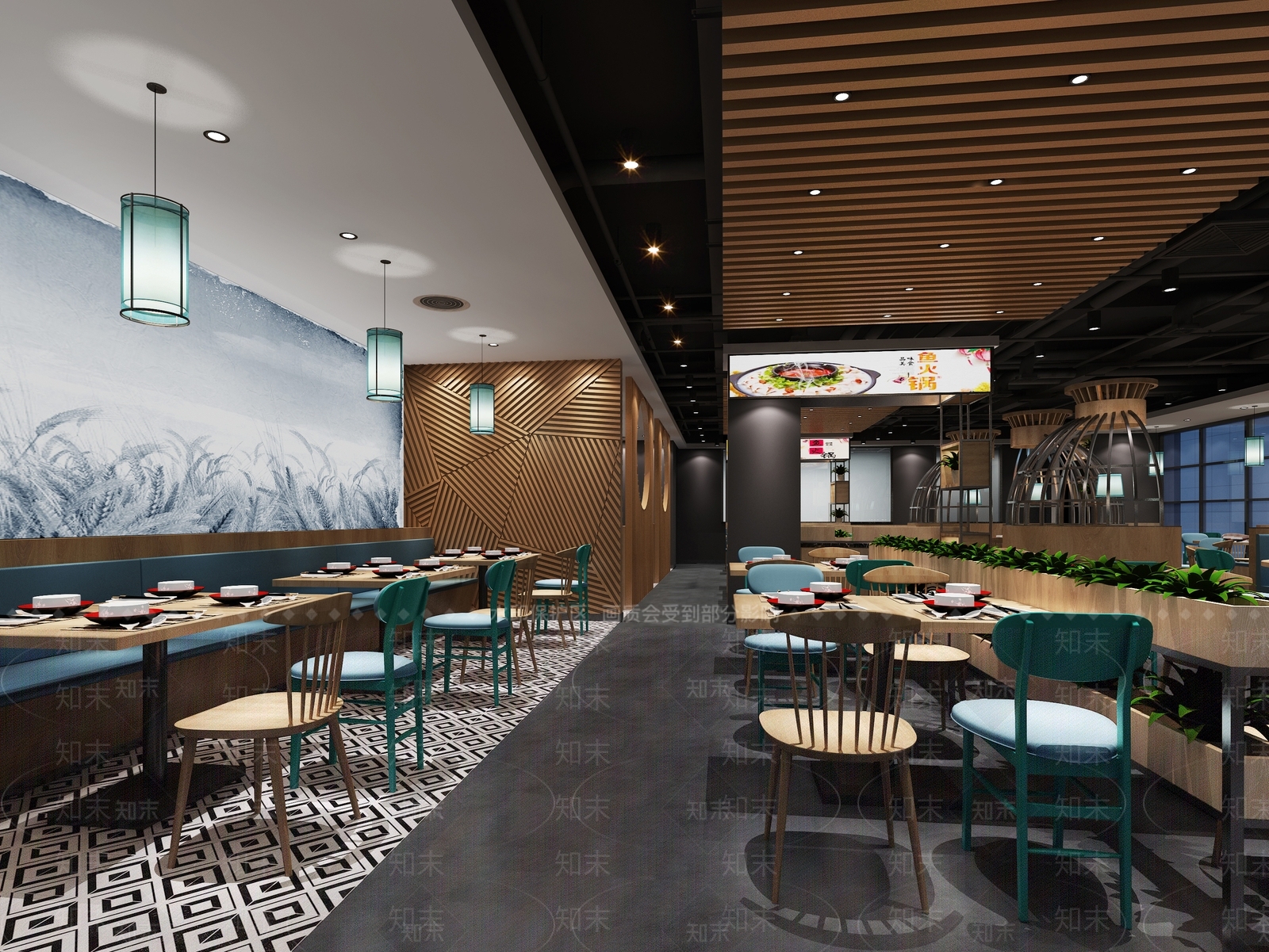 工业风火锅店3D模型下载【ID:389147236】