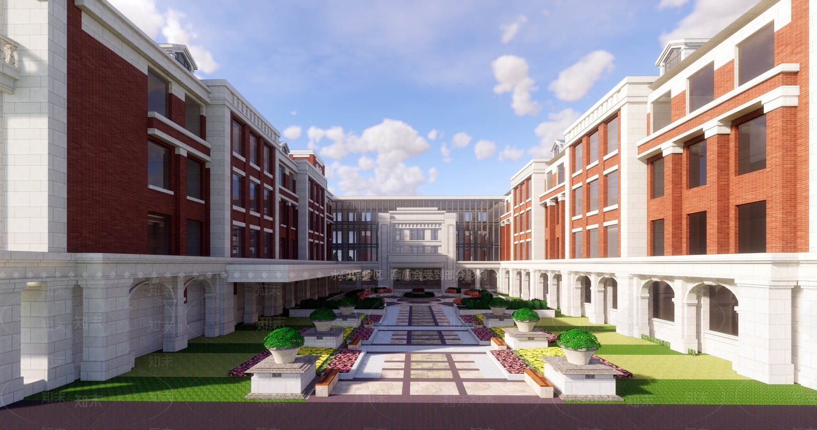 现代学校外观SU模型下载【ID:889162274】