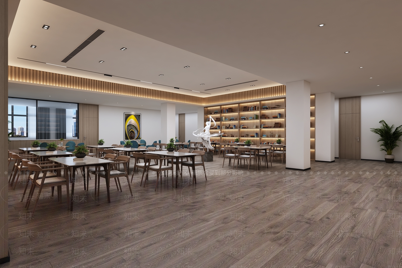 新中式图书馆3D模型下载【ID:889166224】