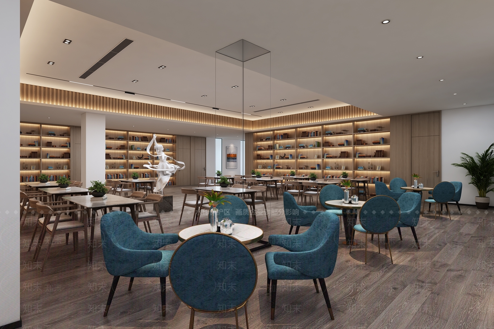 新中式图书馆3D模型下载【ID:889166224】
