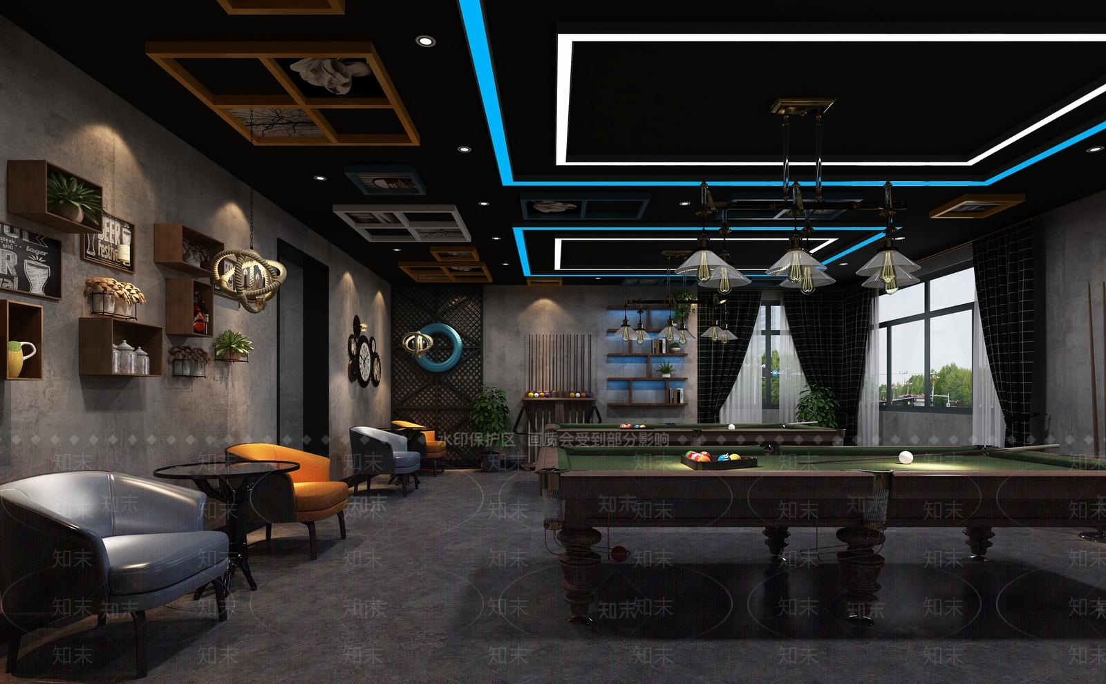 工业风网吧网咖3D模型下载【ID:989167281】